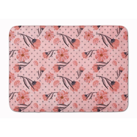 Carolines Treasures Pink Flowers and Polka Dots Machine Washable Memory Foam Mat BB7499RUG